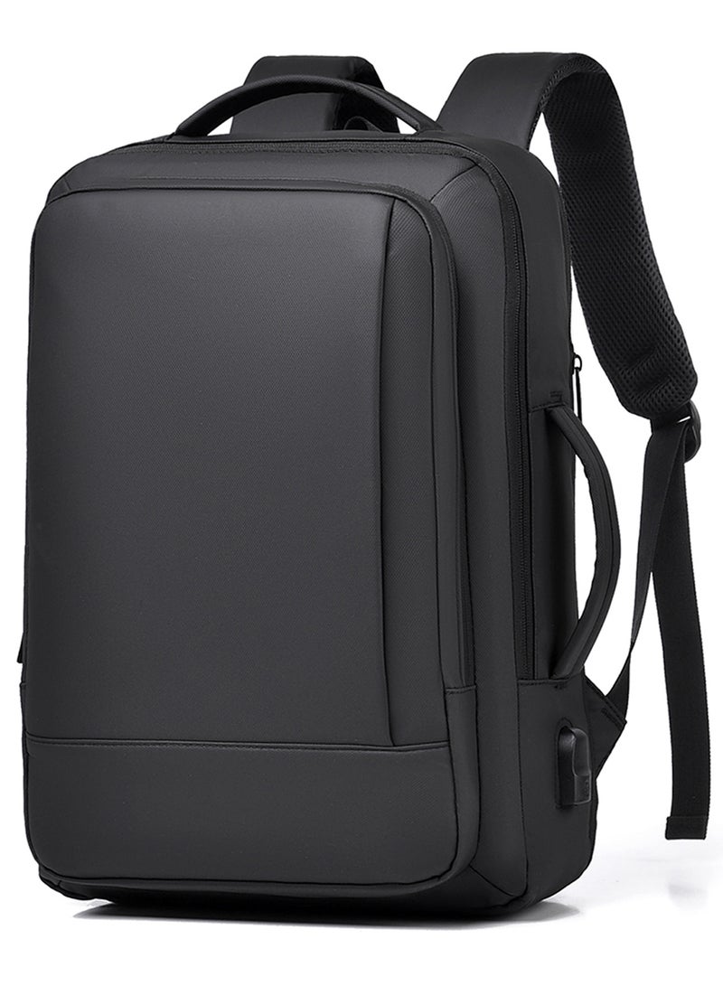 Qiccijoo Travel Backpack 35L Flight Approved Carry On Backpack Expandable Luggage Backpack 15.6 Inch Water Resistant Lightweight Business College Laptop Daypack Weekender Overnight Bag(Black) - Image 1